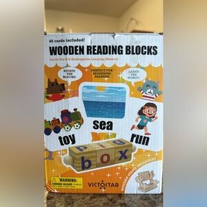 Wooden reading blocks for preschool and kindergarten Montessori